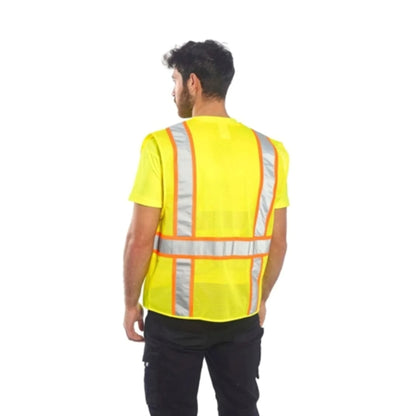Hi Viz Two Tone Reflective Contrast Mesh Safety Vest