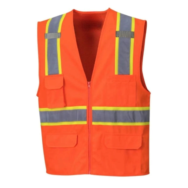 Hi Viz Two Tone Reflective Contrast Mesh Safety Vest