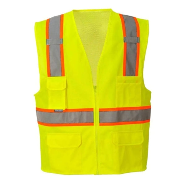 Hi Viz Two Tone Reflective Contrast Mesh Safety Vest
