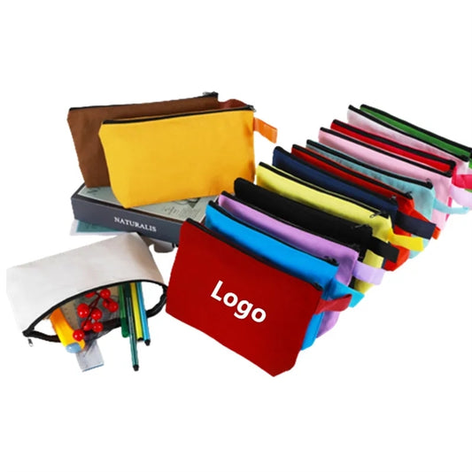 Canvas Pencil Pouch Craft Makeup Cosmetic Zipper Bag