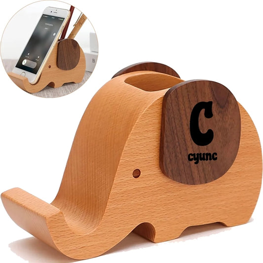 Wooden Elephant Pencil Holder