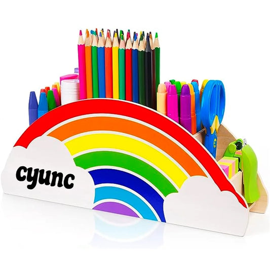 Wooden Rainbow Pen Holder