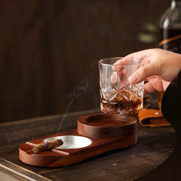 Cigar And Whiskey Coasters 2-In-1