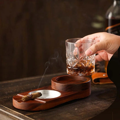 Cigar And Whiskey Coasters 2-In-1