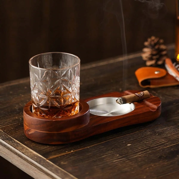 Cigar And Whiskey Coasters 2-In-1