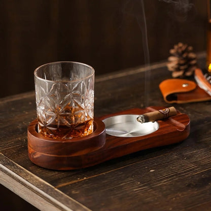 Cigar And Whiskey Coasters 2-In-1