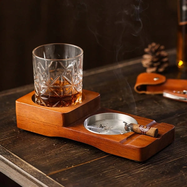Cigar And Whiskey Coasters 2-In-1