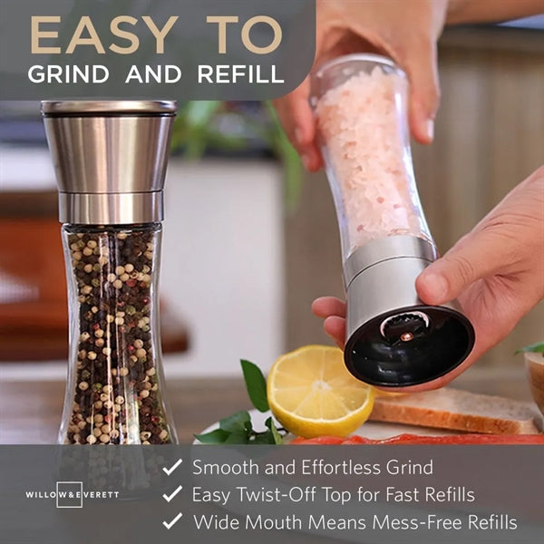 Stainless Steel Salt and Pepper Grinder Set of 2