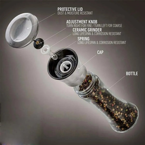 Stainless Steel Salt and Pepper Grinder Set of 2