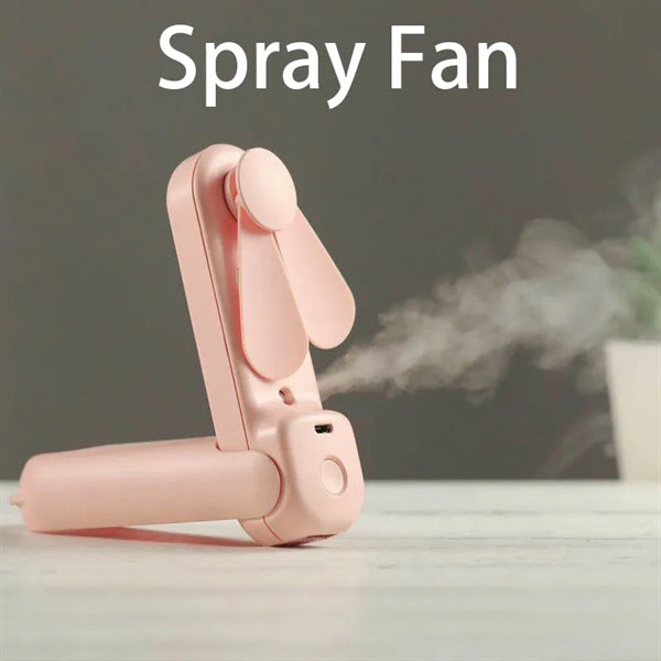 Spray Folding Fan With Flashlight