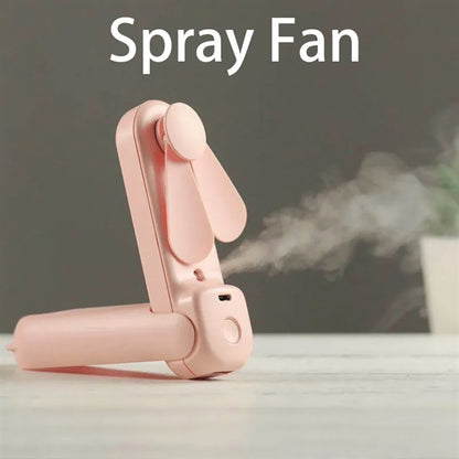 Spray Folding Fan With Flashlight