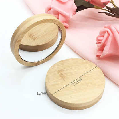 Pocket Wooden Makeup Mirror