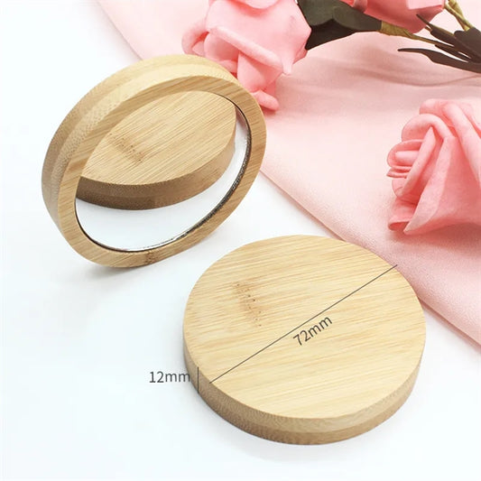 Pocket Wooden Makeup Mirror