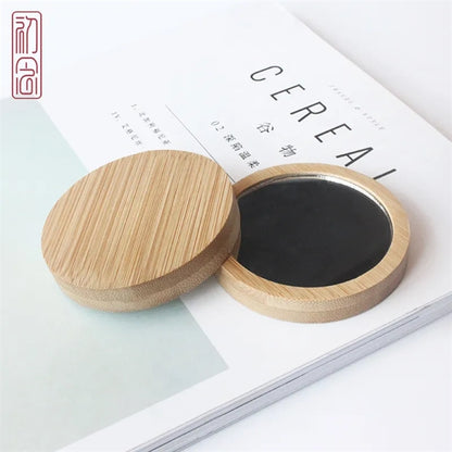 Pocket Wooden Makeup Mirror