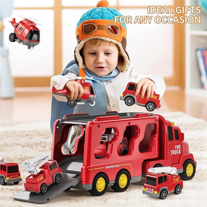 5 in 1 Carrier Truck Transport Cars for Toddlers 1-3