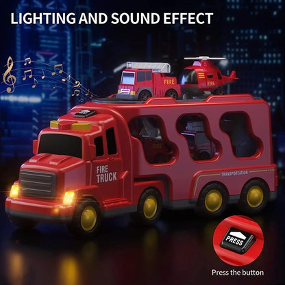 5 in 1 Carrier Truck Transport Cars for Toddlers 1-3