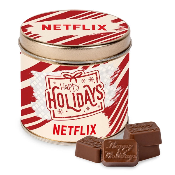 Round Tin with Molded Chocolates