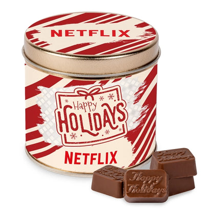 Round Tin with Molded Chocolates