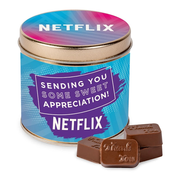 Round Tin with Molded Chocolates