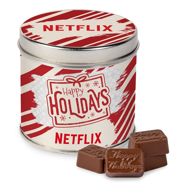 Round Tin with Molded Chocolates