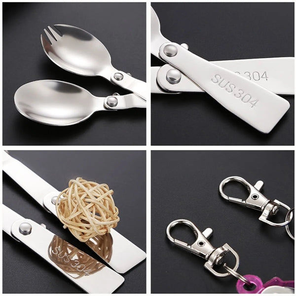 Portable Folding Stainless Steel Spoons