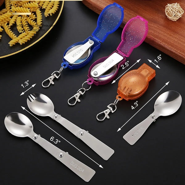 Portable Folding Stainless Steel Spoons