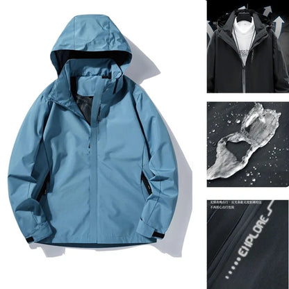 Full-Zip Waterproof Hooded Light Casual Hiking Jacket