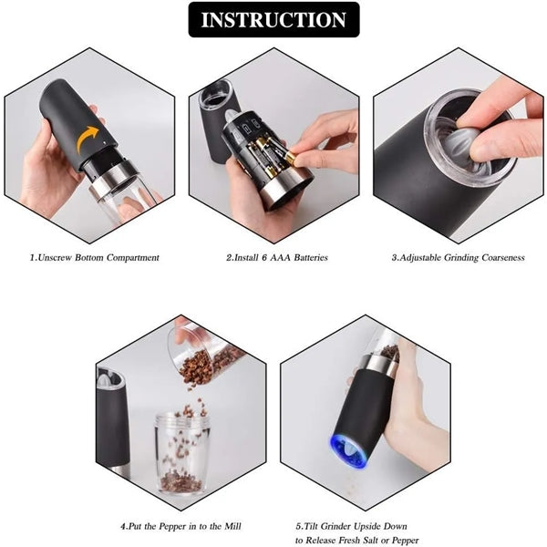 Electric Pepper Grinder Set