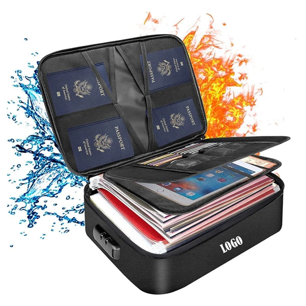 Fireproof Three-layer Waterproof Zipper File Storage Box