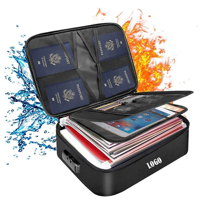 Fireproof Three-layer Waterproof Zipper File Storage Box
