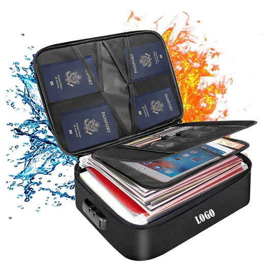 Fireproof Three-layer Waterproof Zipper File Storage Box