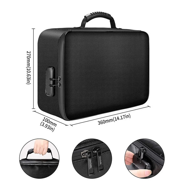 Fireproof Three-layer Waterproof Zipper File Storage Box