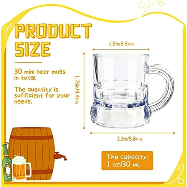 1oz Mini Plastic Beer Mug Shot Glass With Handle
