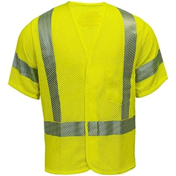 Hi Viz rPET Segmented Class 3 Safety Hook & Loop Pocket Vest