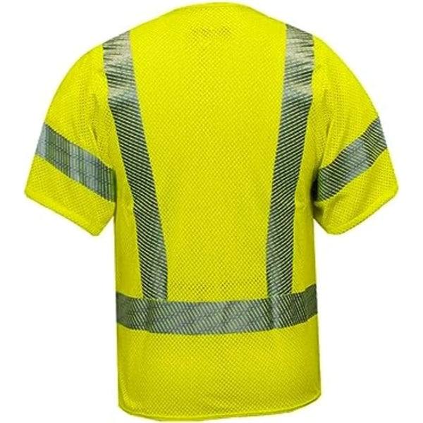 Hi Viz rPET Segmented Class 3 Safety Hook & Loop Pocket Vest