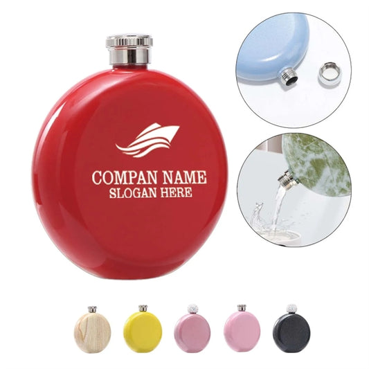 5 Oz Round Metal Carry-On Flask