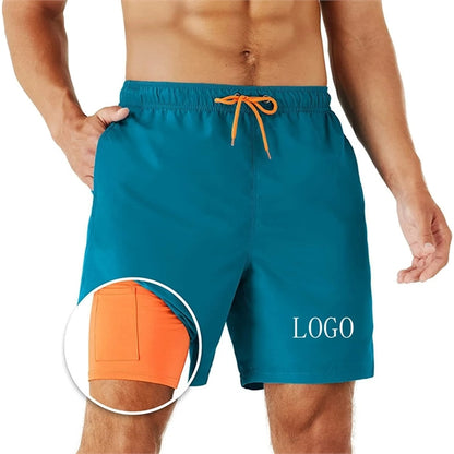 Man Swim Trunks Quick-Dry Beach Shorts with Pockets