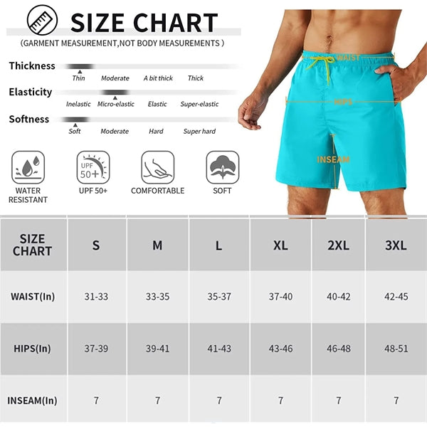 Man Swim Trunks Quick-Dry Beach Shorts with Pockets