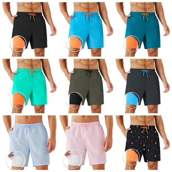 Man Swim Trunks Quick-Dry Beach Shorts with Pockets