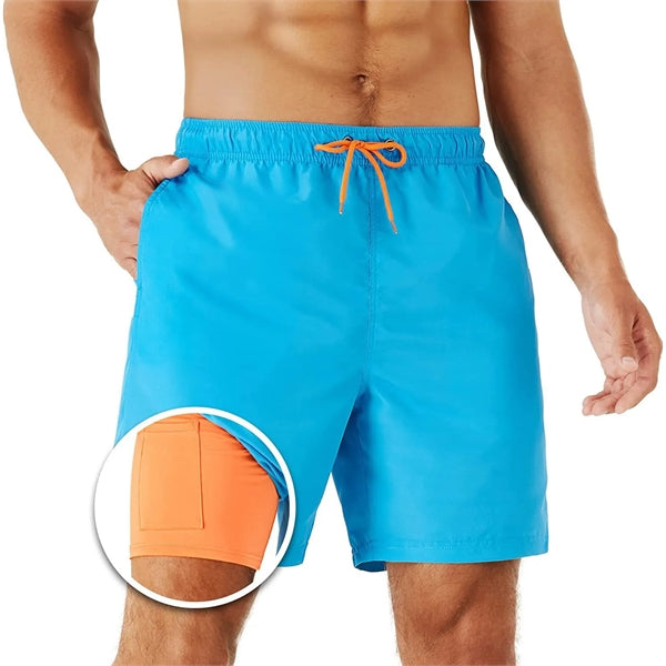 Man Swim Trunks Quick-Dry Beach Shorts with Pockets