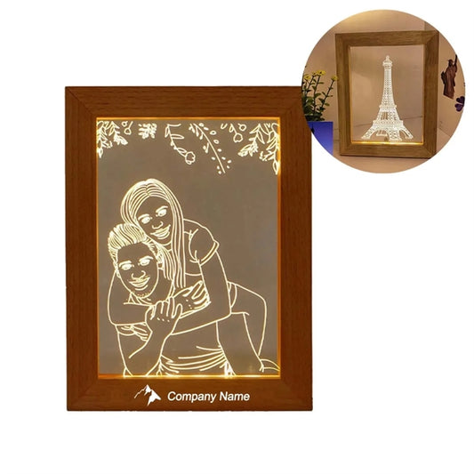 Acrylic Picture Frame Hand Carved Night Light