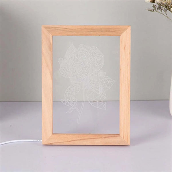Acrylic Picture Frame Hand Carved Night Light