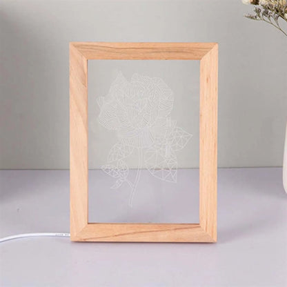 Acrylic Picture Frame Hand Carved Night Light