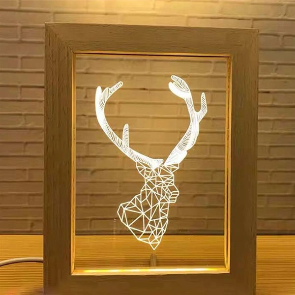 Acrylic Picture Frame Hand Carved Night Light