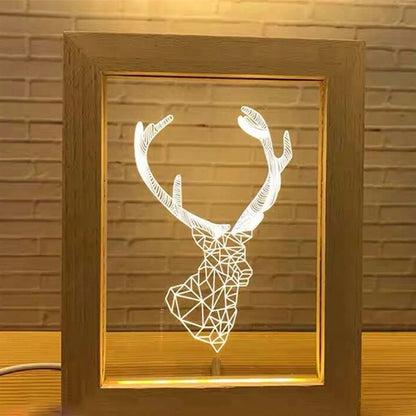 Acrylic Picture Frame Hand Carved Night Light