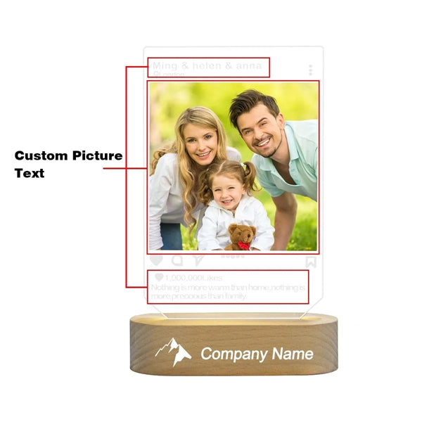 Acrylic Wood Base Photo Light