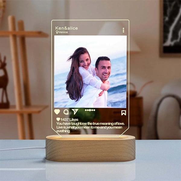 Acrylic Wood Base Photo Light