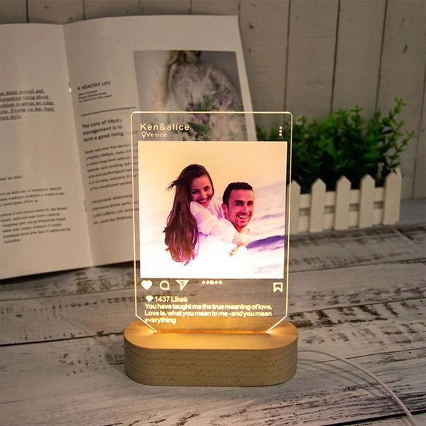 Acrylic Wood Base Photo Light