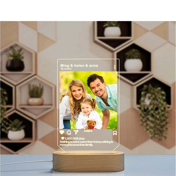 Acrylic Wood Base Photo Light