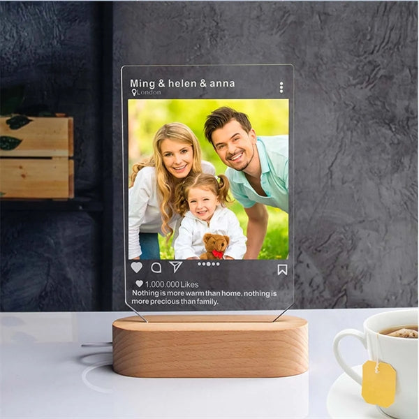 Acrylic Wood Base Photo Light